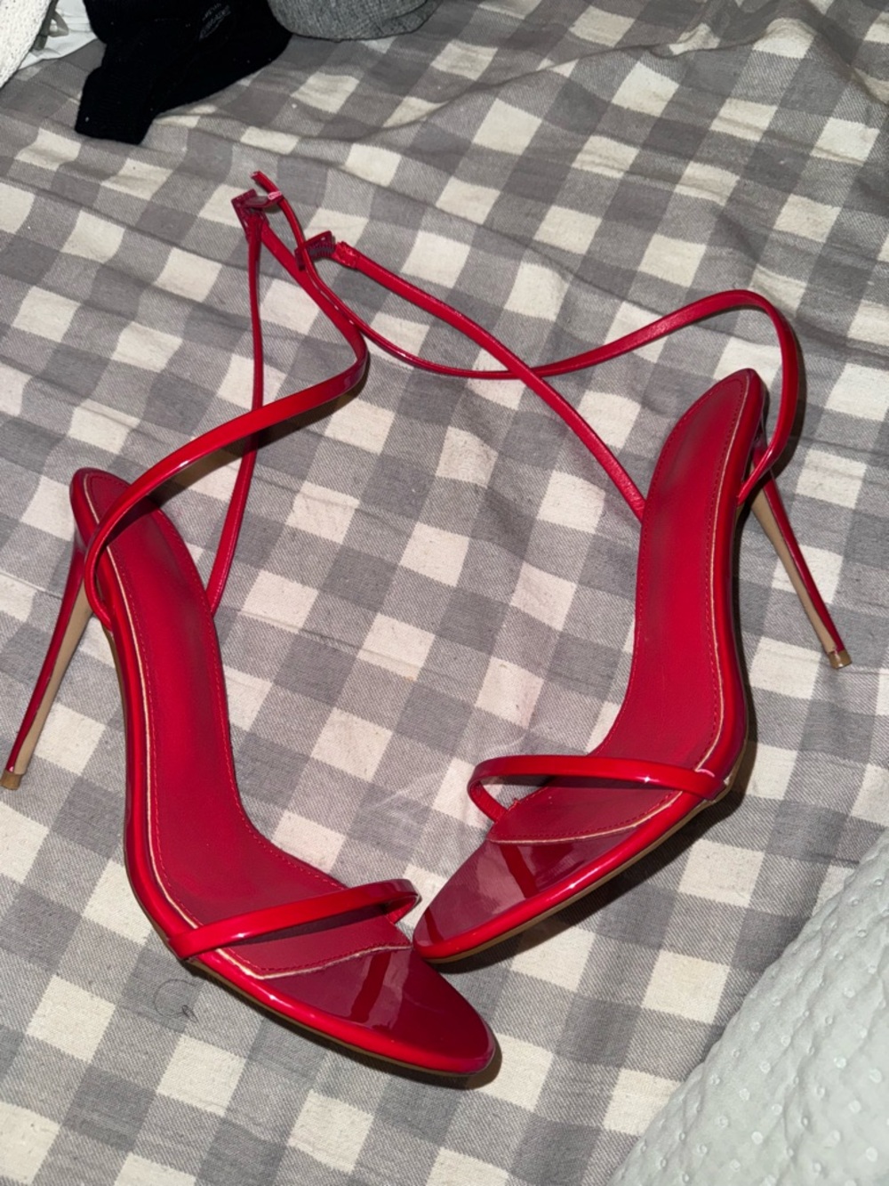 Unbranded Bold Red Strappy Stiletto Sandals for Women size 11